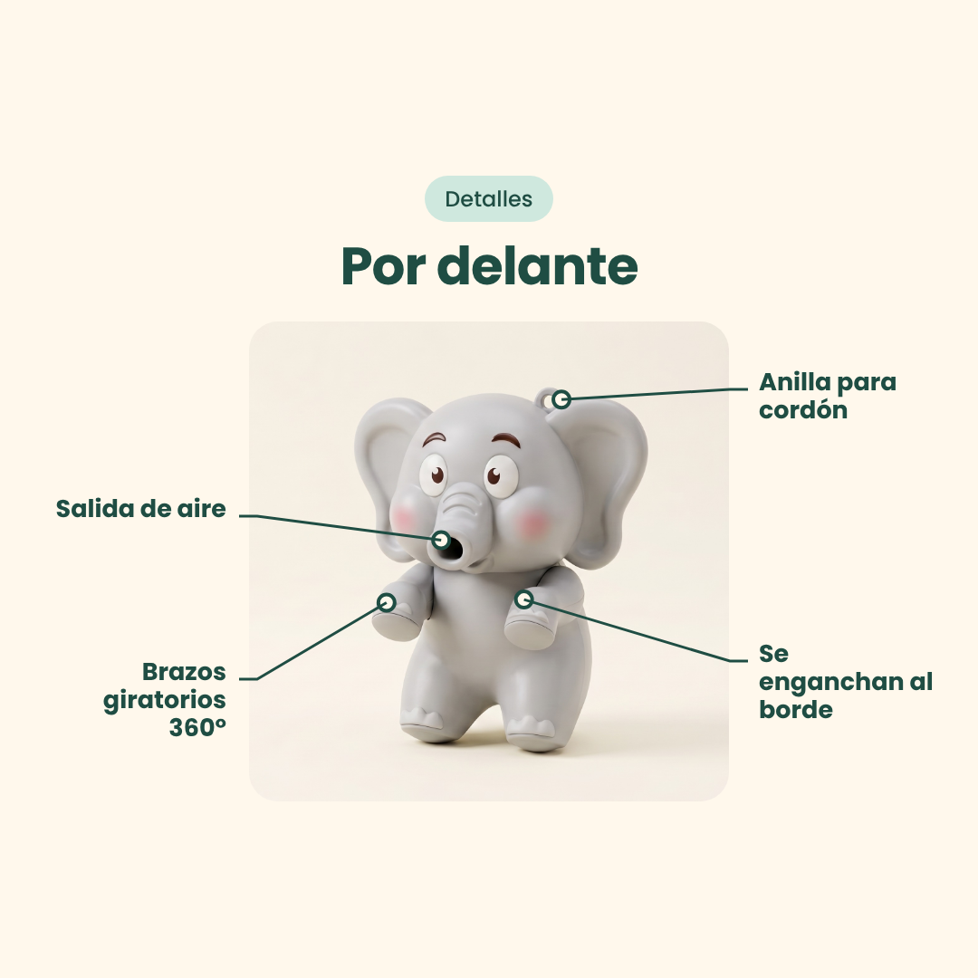 Elefante Sopla-Enfría Comidas y Bebidas